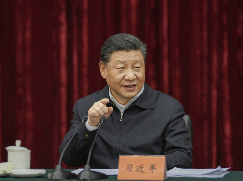 2019年4月15日至17日，中共中央總書記、國家主席、中央軍委主席習近平在重慶考察，并主持召開解決“兩不愁三保障”突出問題座談會。這是4月16日下午，習近平主持召開解決“兩不愁三保障”突出問題座談會并發表重要講話。新華社記者 謝環馳 攝